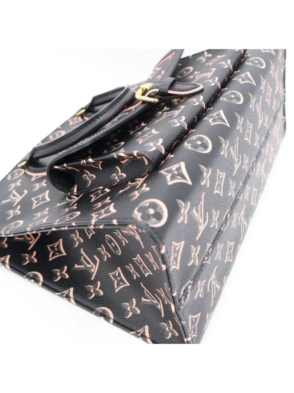 Louis Vuitton on the Go MM Fall for You Black Pink Tote Shoulder Bag